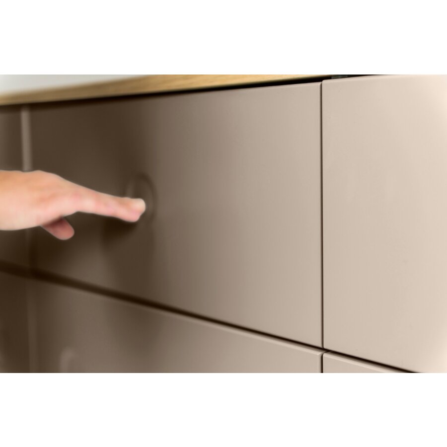 Dot Dressoir 2-Deuren en 3-LadesTaupe/Eiken Dot Dressoir 2-Deuren en 3-LadesTaupe/Eiken