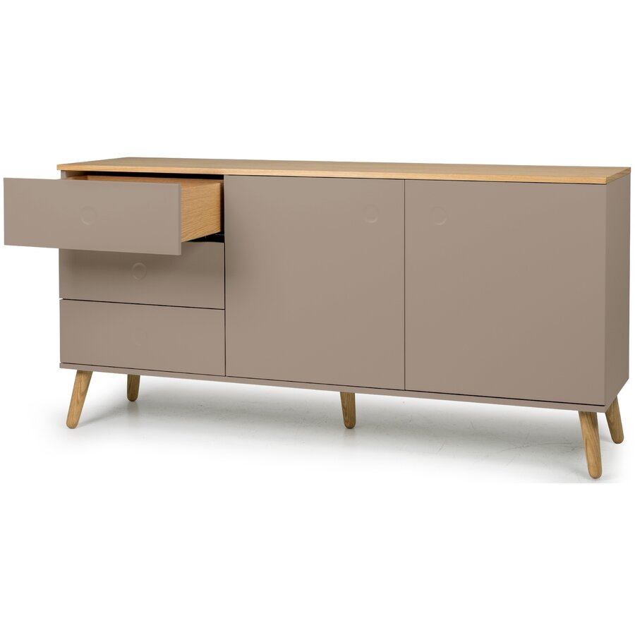 Dot Dressoir 2-Deuren en 3-LadesTaupe/Eiken Dot Dressoir 2-Deuren en 3-LadesTaupe/Eiken