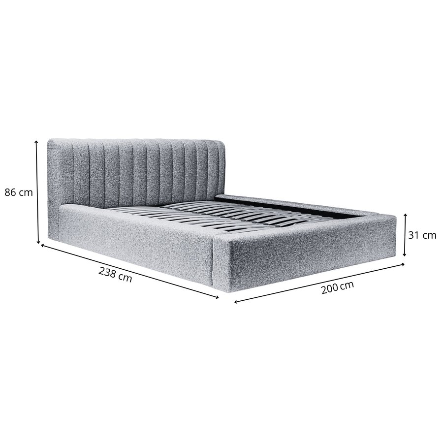 Amira 160 x 200 cm Gestoffeerd Bed Antraciet Amira 160 x 200 cm Gestoffeerd Bed Antraciet