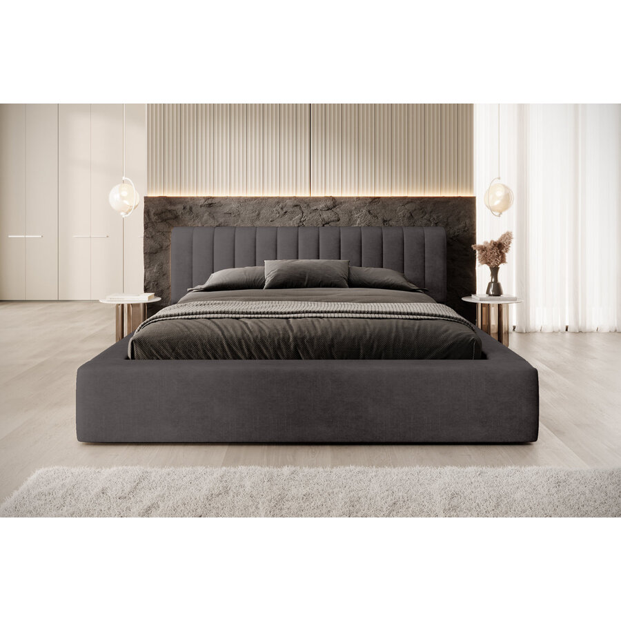 Amira 160 x 200 cm Gestoffeerd Bed Antraciet Amira 160 x 200 cm Gestoffeerd Bed Antraciet