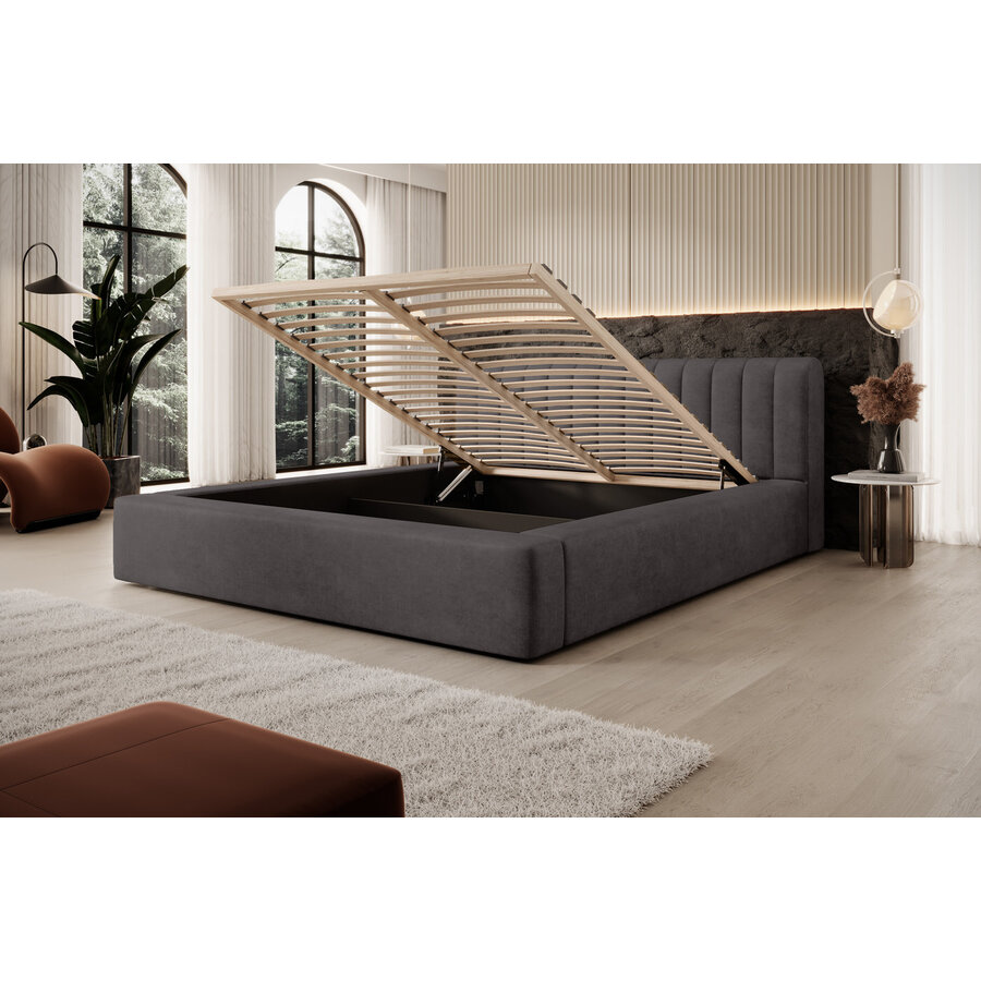 Amira 160 x 200 cm Gestoffeerd Bed Antraciet Amira 160 x 200 cm Gestoffeerd Bed Antraciet