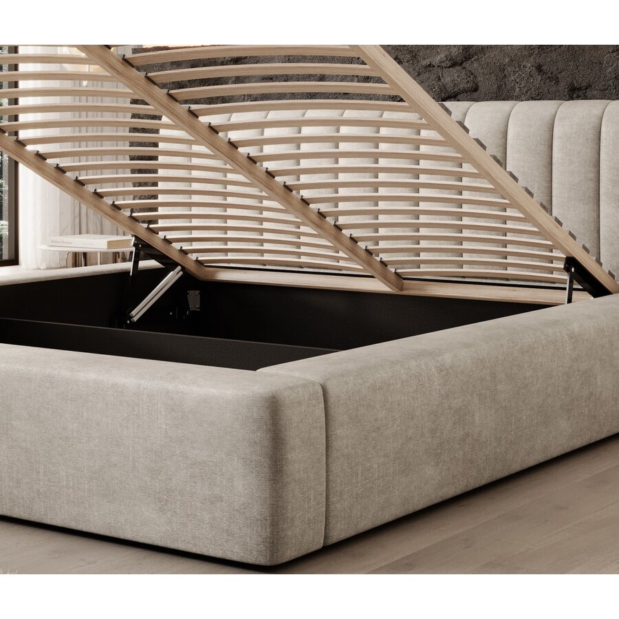 Amira 140 x 200 cm Gestoffeerd Bed Pearl Amira 140 x 200 cm Gestoffeerd Bed Pearl