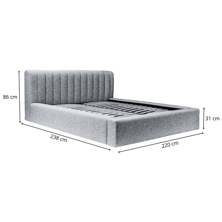 Amira 180 x 200 cm Gestoffeerd Bed Zand Amira 180 x 200 cm Gestoffeerd Bed Zand