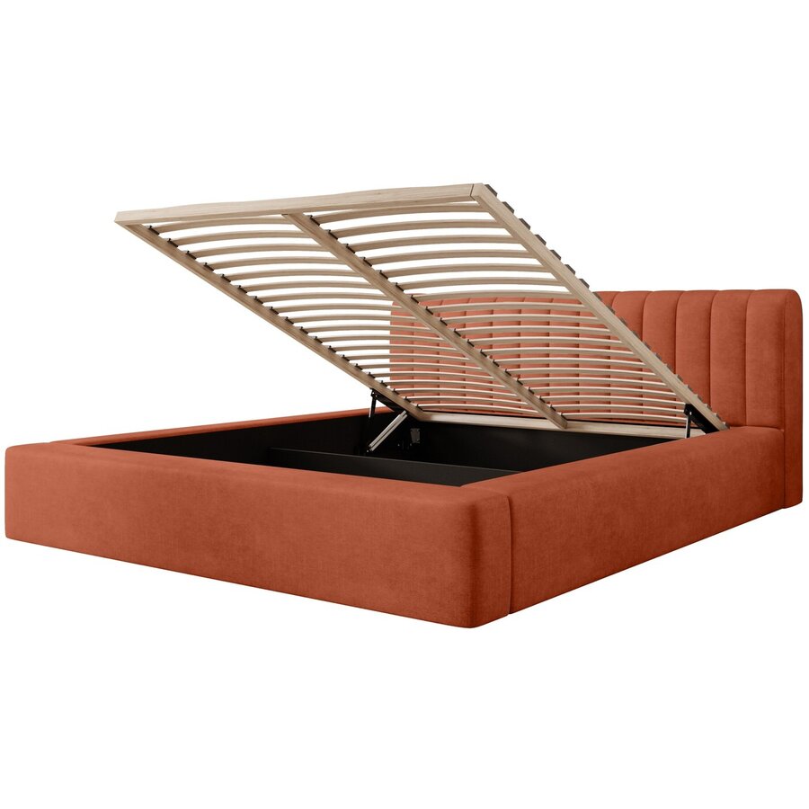 Amira 140 x 200 cm Gestoffeerd Bed Baksteenrood Amira 140 x 200 cm Gestoffeerd Bed Baksteenrood