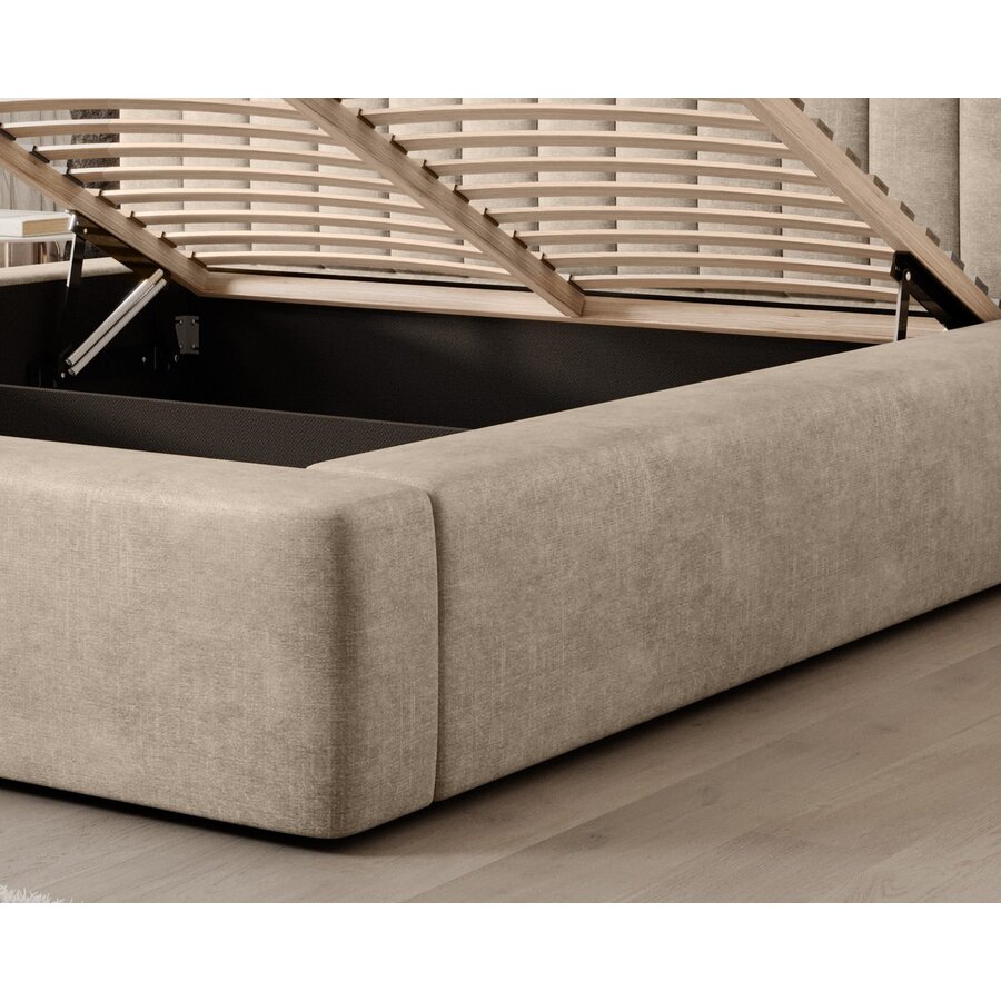 Amira 160 x 200 cm Gestoffeerd Bed Zand Amira 160 x 200 cm Gestoffeerd Bed Zand