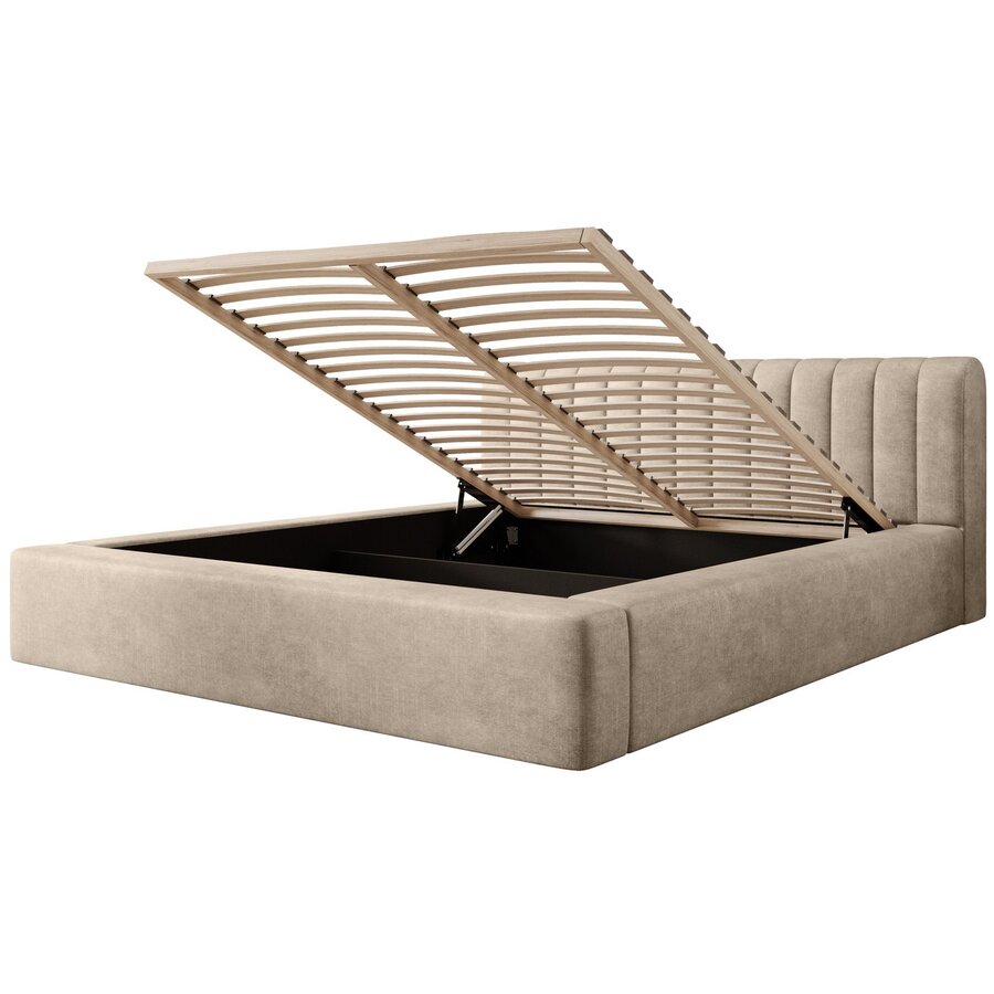 Amira 140 x 200 cm Gestoffeerd Bed Zand Amira 140 x 200 cm Gestoffeerd Bed Zand