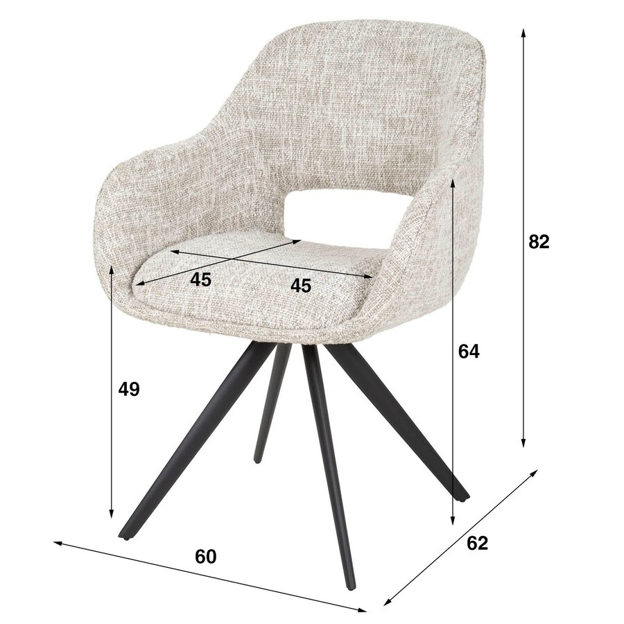 Gala Staalgrijs Draaistoel Gala Staalgrijs Draaistoel