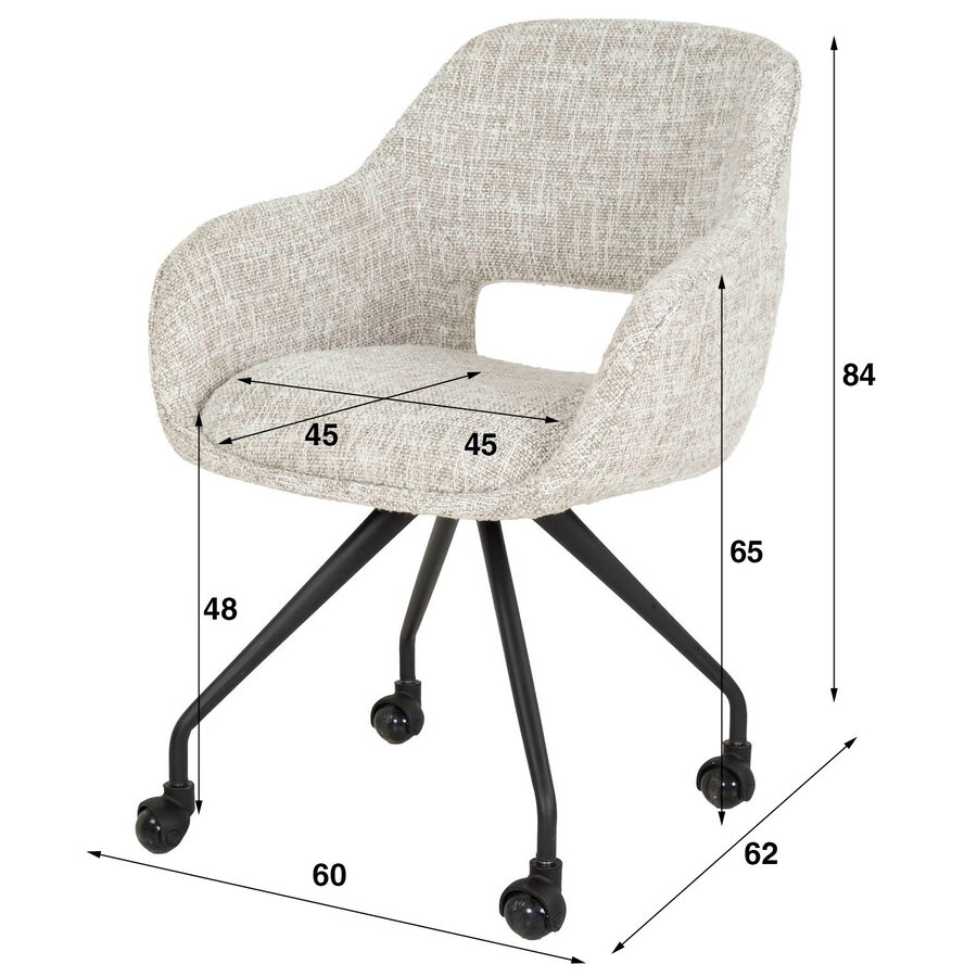 Gala Zand Armstoel met Wieltjes Gala Zand Armstoel met Wieltjes