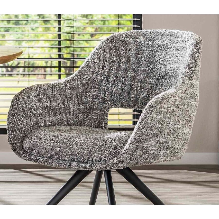 Gala Staalgrijs Armstoel met Wieltjes