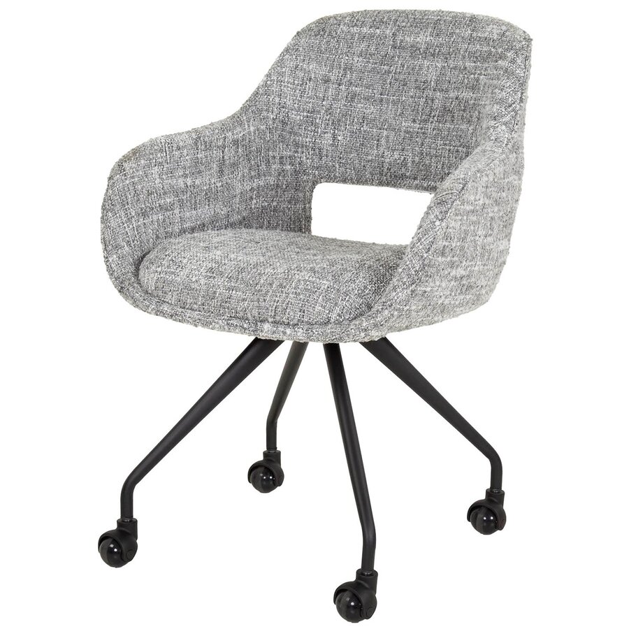 Gala Staalgrijs Armstoel met Wieltjes