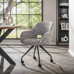 Davidi Design Gala Staalgrijs Armstoel met Wieltjes