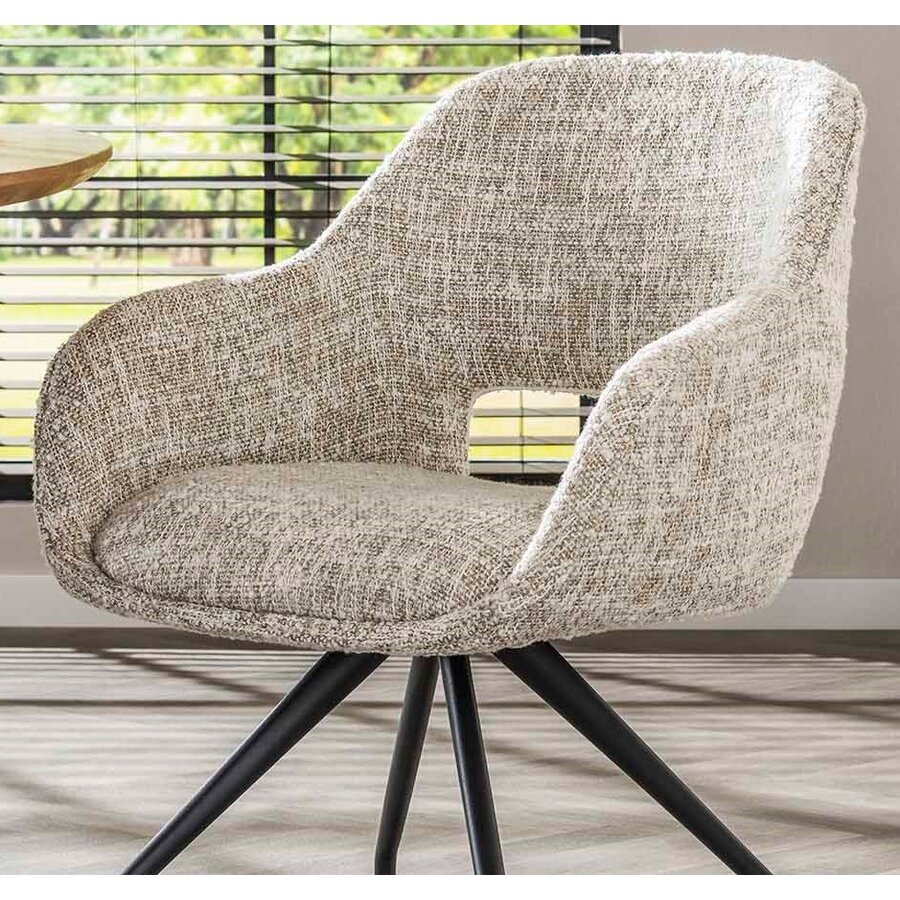 Gala Gebroken Wit Armstoel met Wieltjes Gala Gebroken Wit Armstoel met Wieltjes