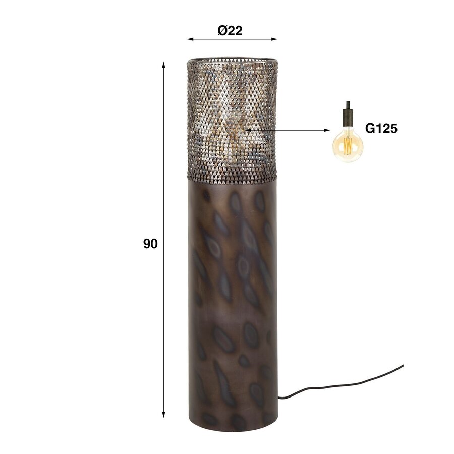Mannes Vloerlamp Medium Zwart/Bruin Mannes Vloerlamp Medium Zwart/Bruin