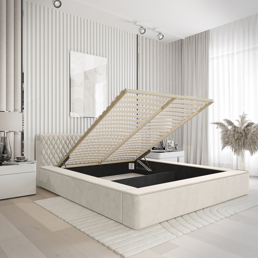 Azurro 180 x 200 cm Gestoffeerd Bed Lichtgrijs Azurro 180 x 200 cm Gestoffeerd Bed Lichtgrijs