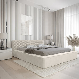 Trae Mobler Azurro 180 x 200 cm Gestoffeerd Bed Lichtgrijs