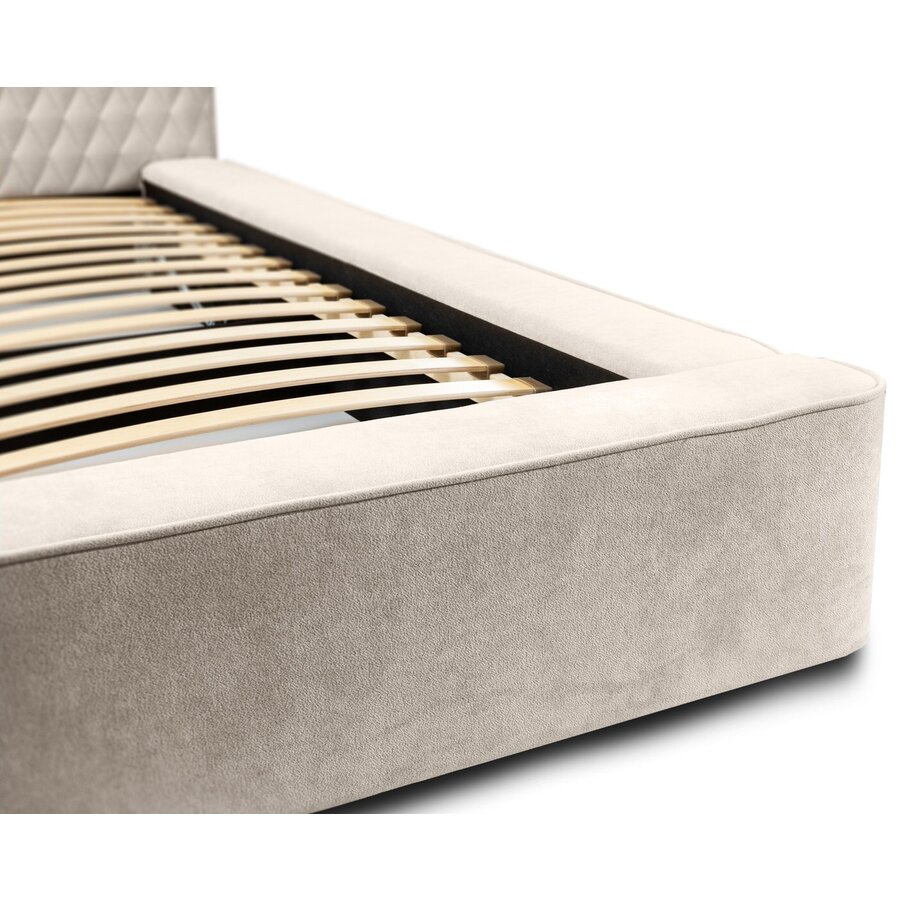 Azurro 160 x 200 cm Gestoffeerd Bed Beige Azurro 160 x 200 cm Gestoffeerd Bed Beige