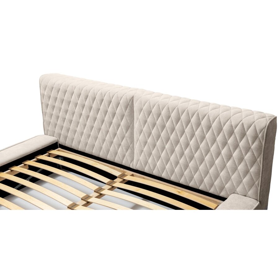 Azurro 160 x 200 cm Gestoffeerd Bed Beige Azurro 160 x 200 cm Gestoffeerd Bed Beige