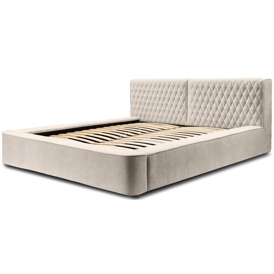 Azurro 160 x 200 cm Gestoffeerd Bed Beige Azurro 160 x 200 cm Gestoffeerd Bed Beige