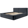 Azurro 140 x 200 cm Gestoffeerd Bed Donkerblauw