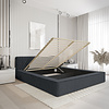 Azurro 140 x 200 cm Gestoffeerd Bed Donkerblauw