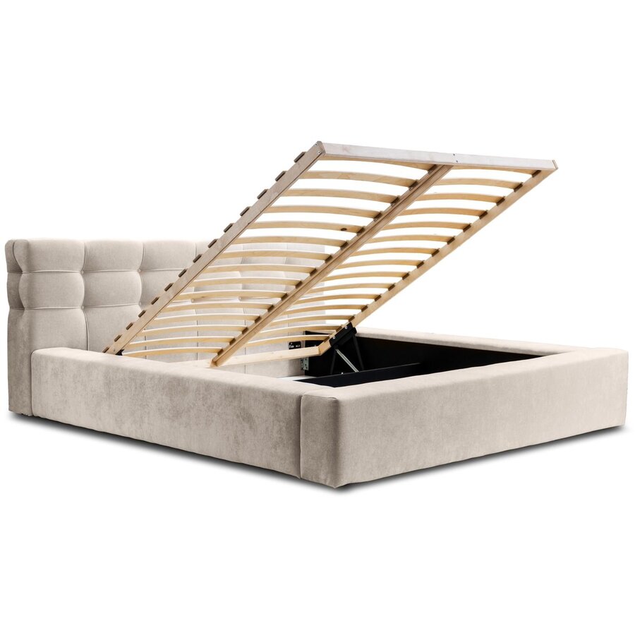 Grace 140 x 200 cm Gestoffeerd Bed Beige Grace 140 x 200 cm Gestoffeerd Bed Beige