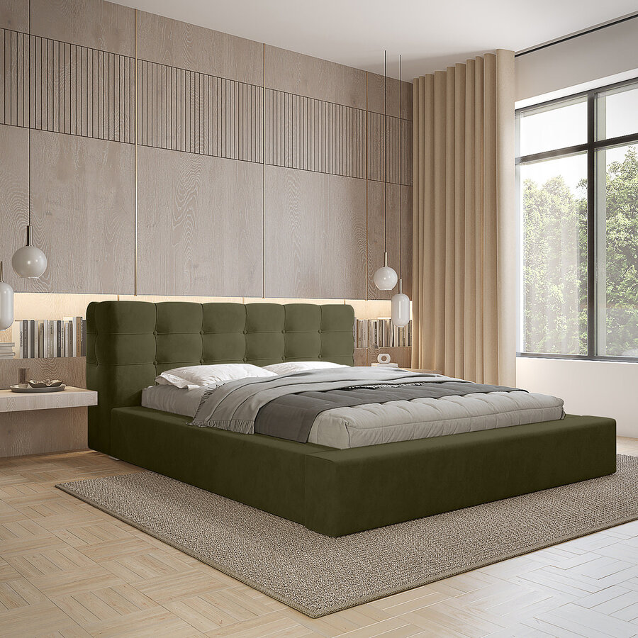 Grace 180 x 200 cm Gestoffeerd Bed Bosgroen Grace 180 x 200 cm Gestoffeerd Bed Bosgroen