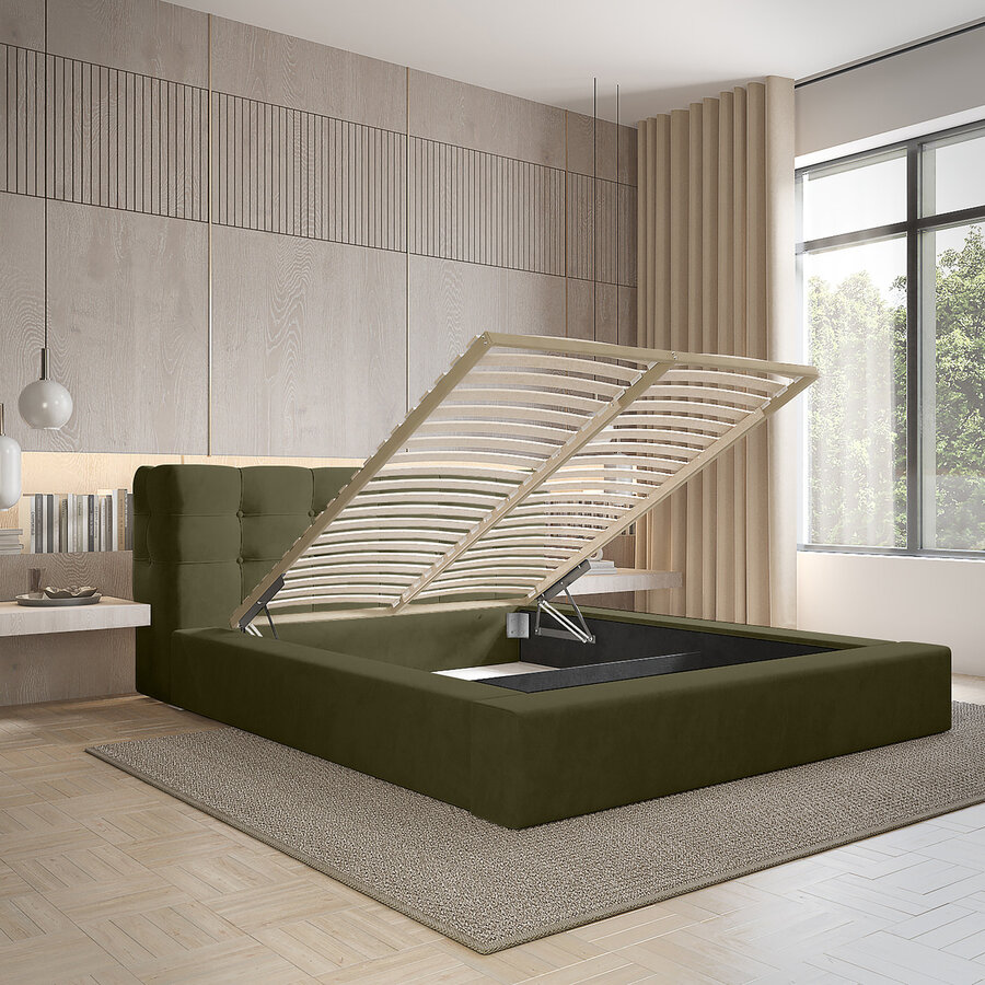 Grace 140 x 200 cm Gestoffeerd Bed Bosgroen Grace 140 x 200 cm Gestoffeerd Bed Bosgroen