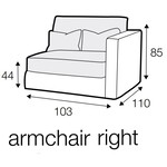 Heaven Armfauteuil 103 cm Links/Rechts Heaven Armfauteuil 103 cm Links/Rechts