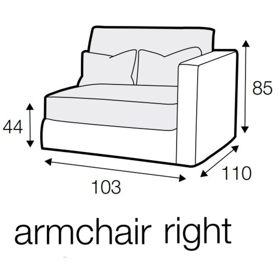 Heaven Armfauteuil 103 cm Links/Rechts Heaven Armfauteuil 103 cm Links/Rechts
