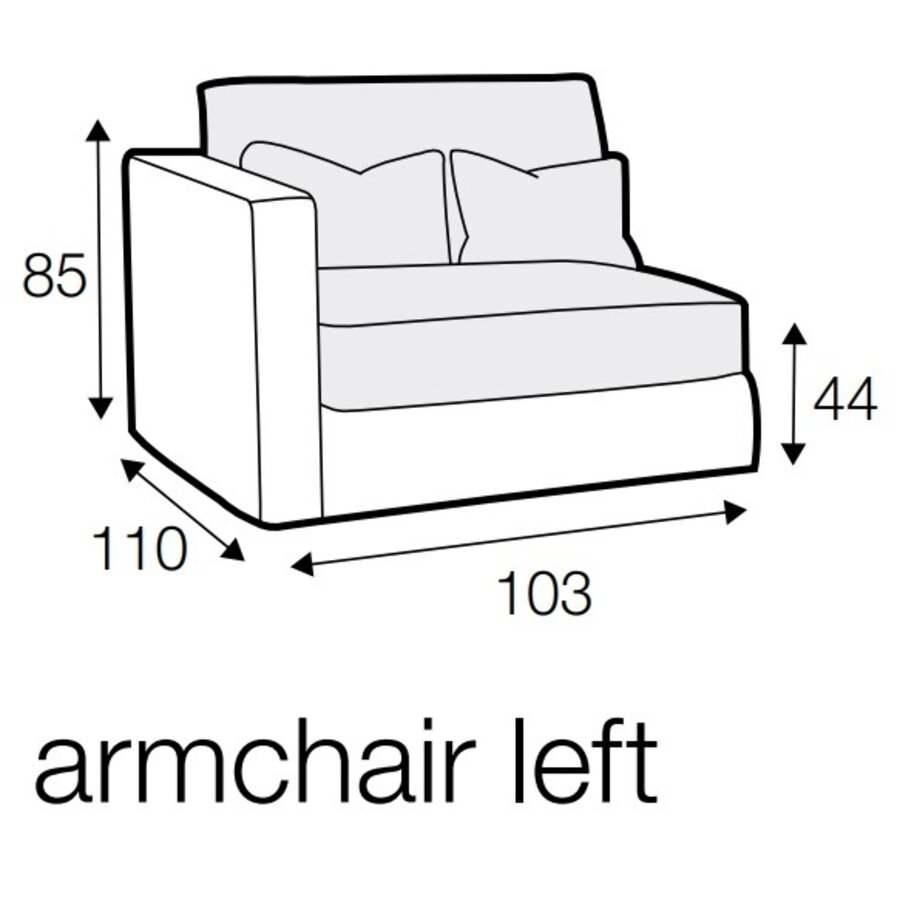 Heaven Armfauteuil 103 cm Links/Rechts Heaven Armfauteuil 103 cm Links/Rechts