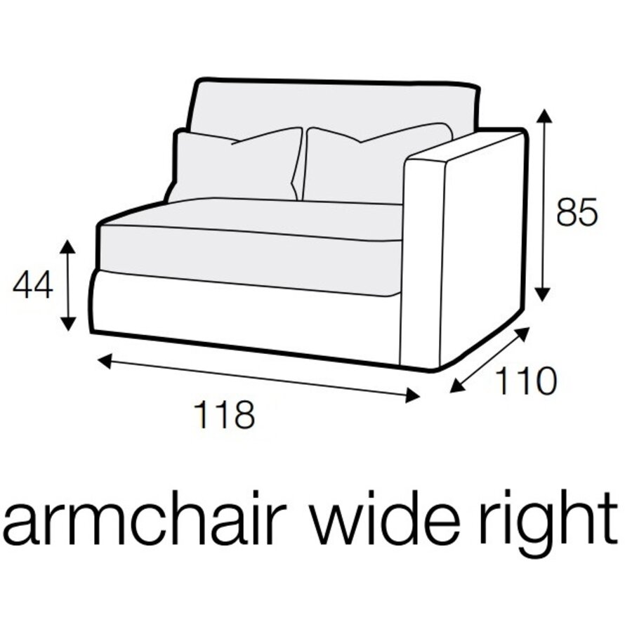 Heaven Armfauteuil 118 cm Links/Rechts