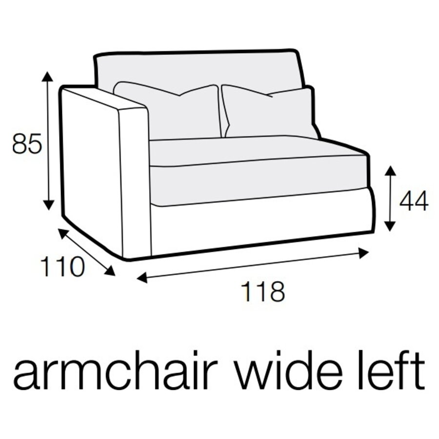 Heaven Armfauteuil 118 cm Links/Rechts