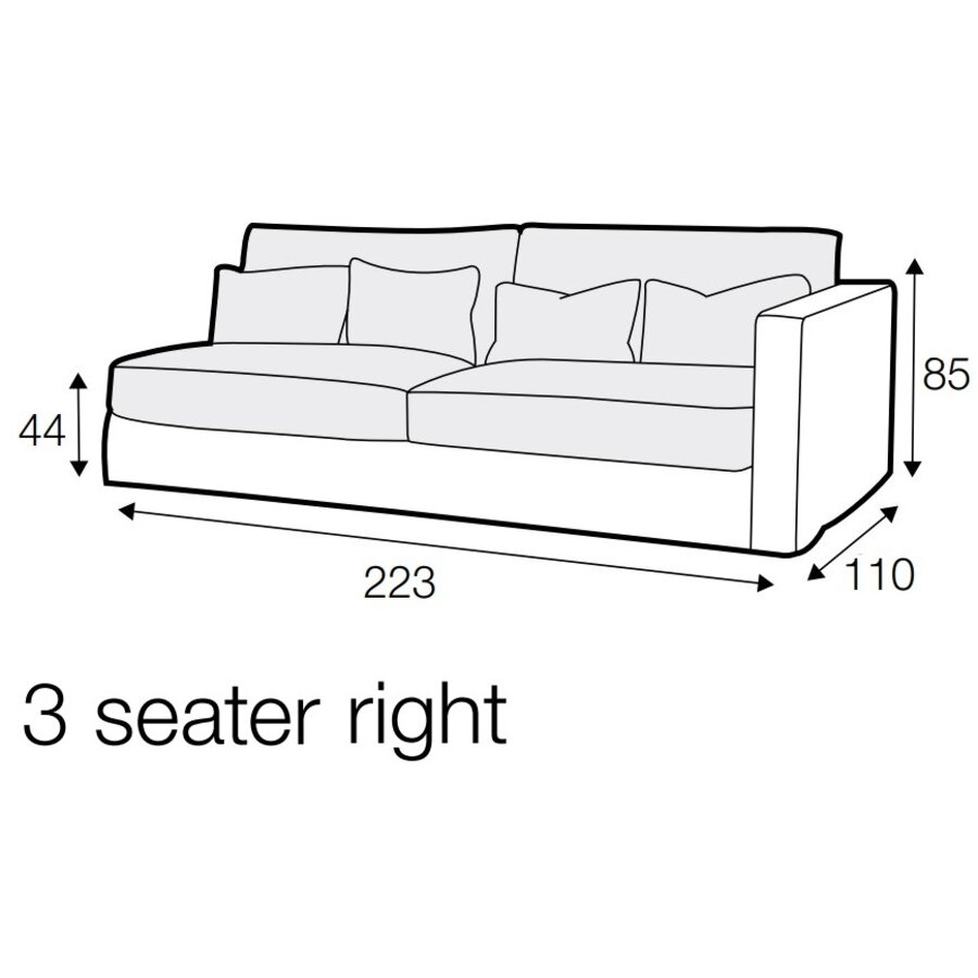 Heaven 3-Zits 223 cm Links/Rechts Heaven 3-Zits 223 cm Links/Rechts