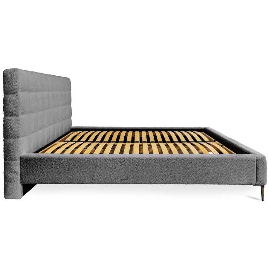 Millo 140 x 200 cm Gestoffeerd Bed Tingrijs