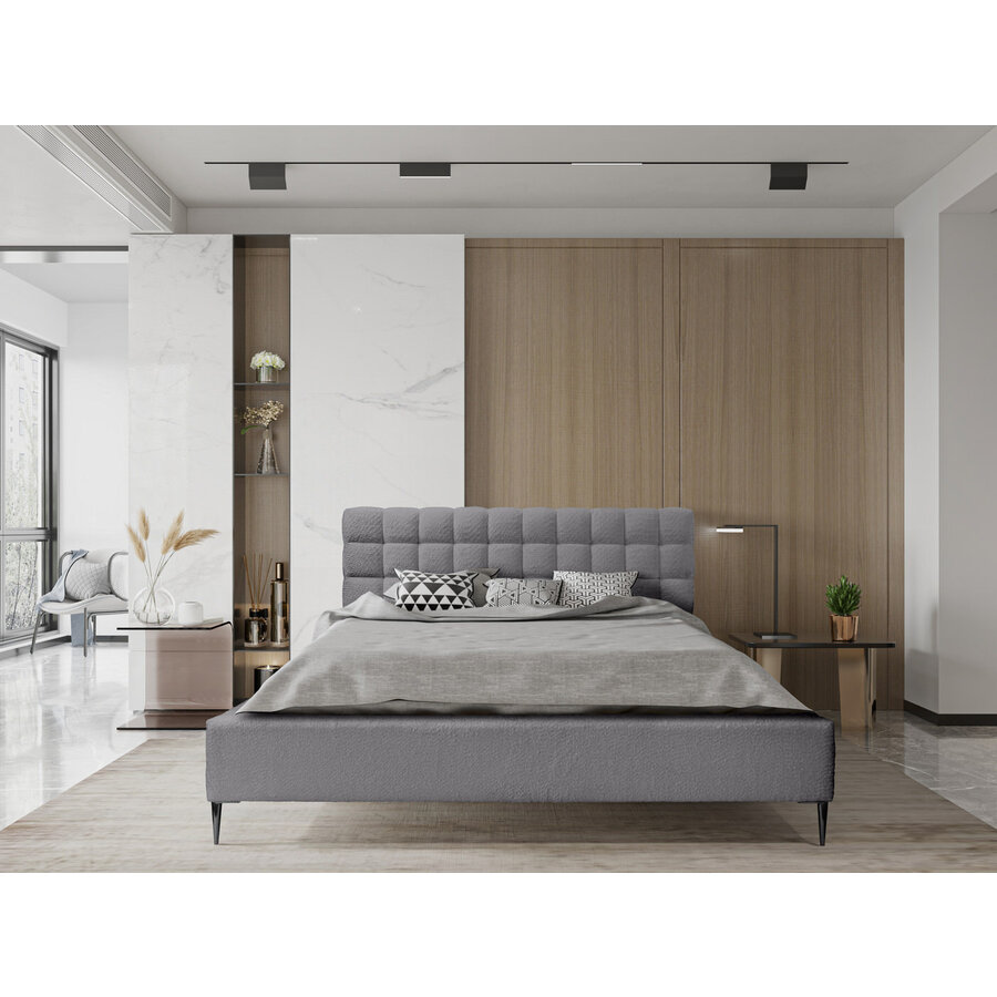 Millo 180 x 200 cm Gestoffeerd Bed Tingrijs