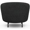 Gran Fauteuil Houtskool Zwart Bouclé Cirkel-Poot
