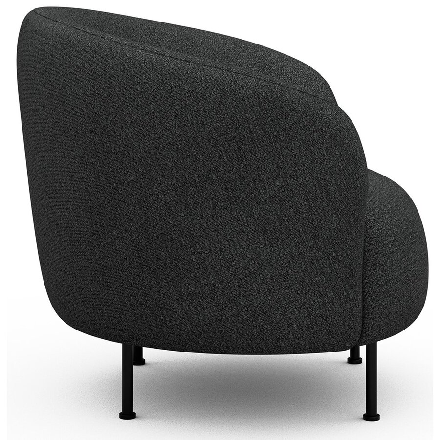 Gran Fauteuil Houtskool Zwart Bouclé Cirkel-Poot Gran Fauteuil Houtskool Zwart Bouclé Cirkel-Poot