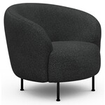 Kragelund Gran Fauteuil Houtskool Zwart Bouclé Cirkel-Poot Kragelund Gran Fauteuil Houtskool Zwart Bouclé Cirkel-Poot