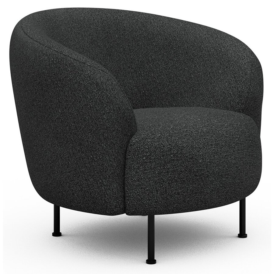 Gran Fauteuil Houtskool Zwart Bouclé Cirkel-Poot Gran Fauteuil Houtskool Zwart Bouclé Cirkel-Poot