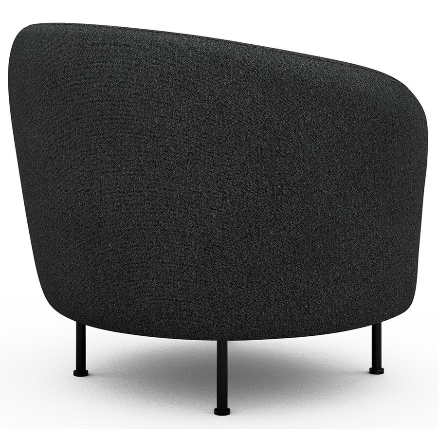 Gran Fauteuil Houtskool Zwart Bouclé Cirkel-Poot Gran Fauteuil Houtskool Zwart Bouclé Cirkel-Poot