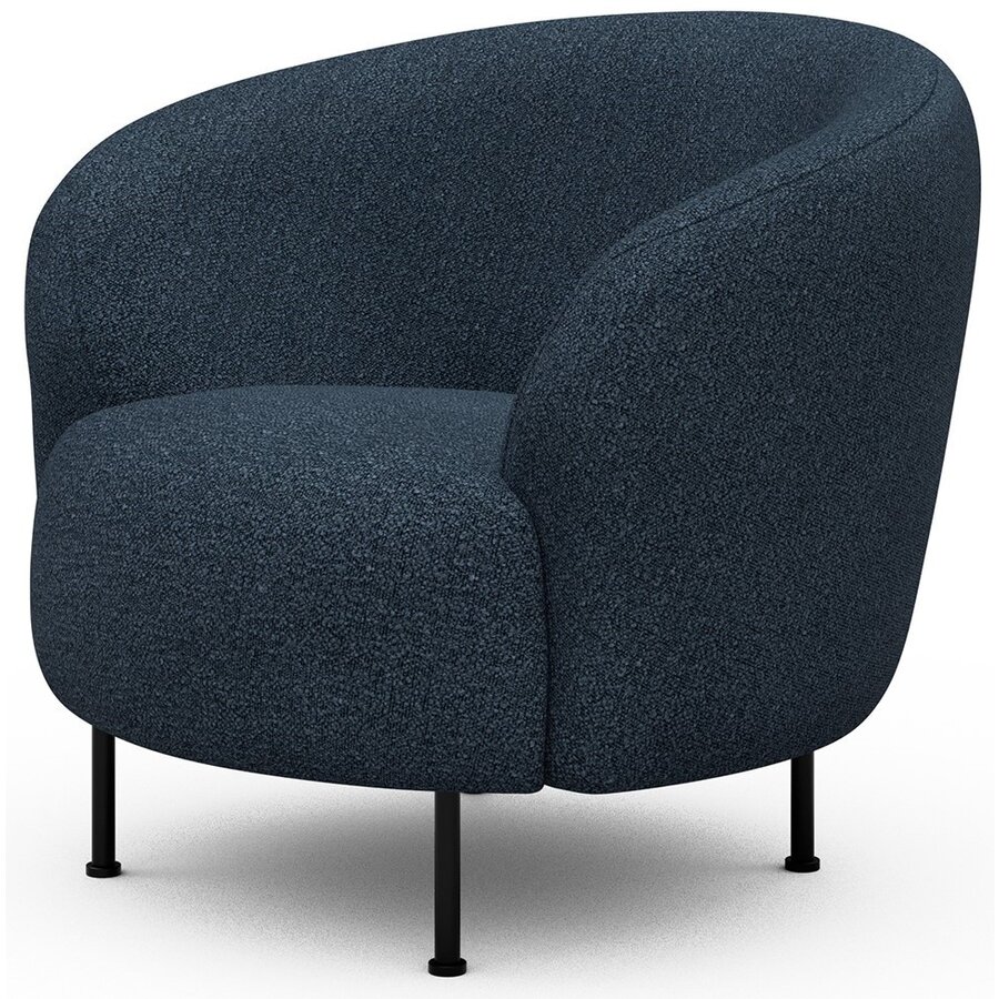Gran Fauteuil Blauw Bouclé Cirkel-Poot Gran Fauteuil Blauw Bouclé Cirkel-Poot