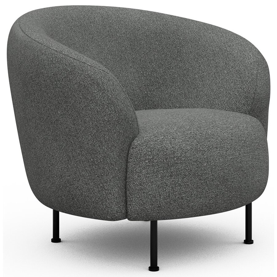 Gran Fauteuil Grijs Bouclé Cirkel-Poot Gran Fauteuil Grijs Bouclé Cirkel-Poot