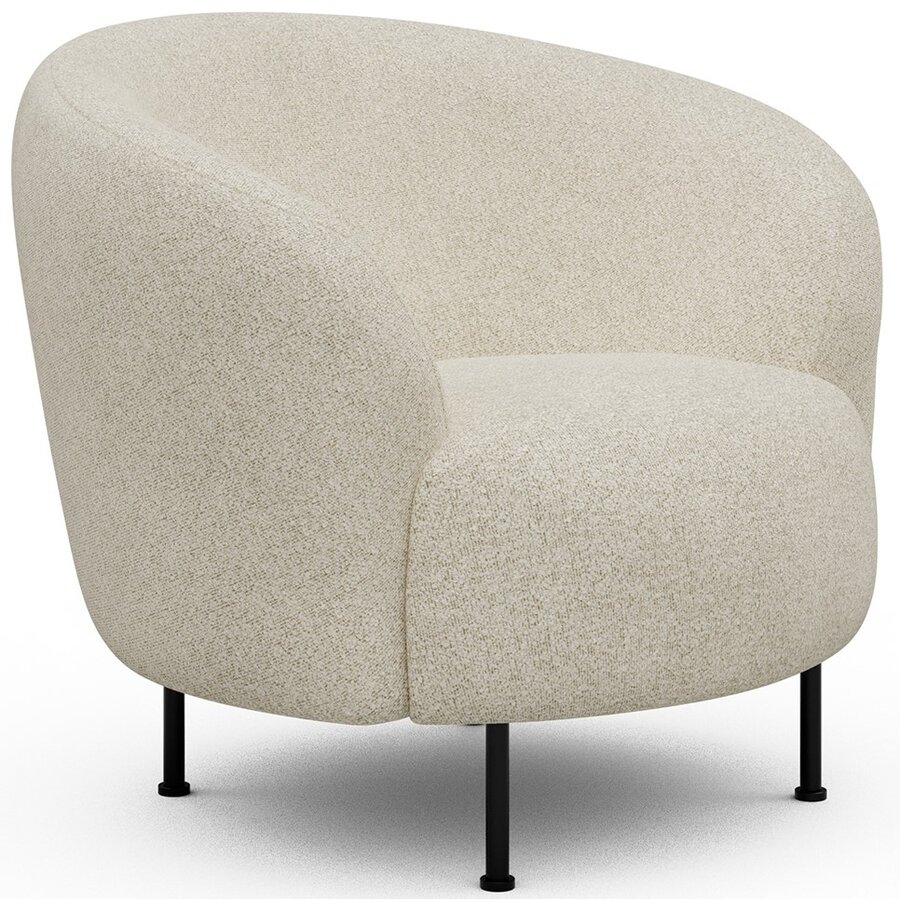 Gran Fauteuil Gebroken Wit Bouclé Cirkel-Poot Gran Fauteuil Gebroken Wit Bouclé Cirkel-Poot