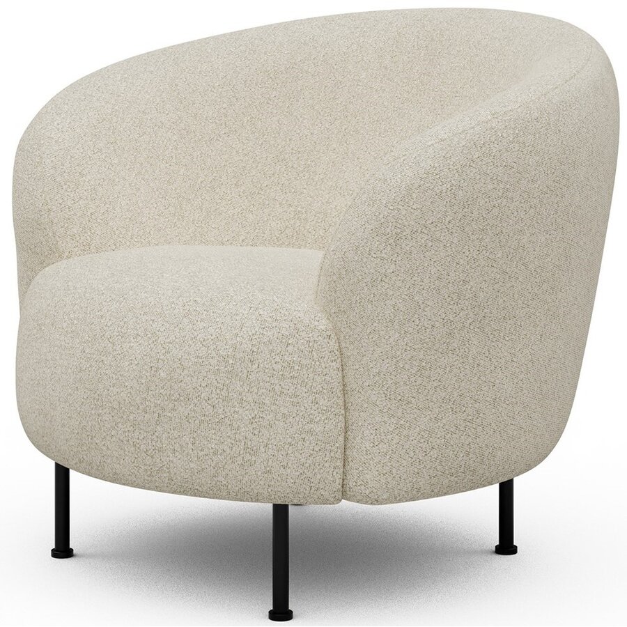Gran Fauteuil Gebroken Wit Bouclé Cirkel-Poot Gran Fauteuil Gebroken Wit Bouclé Cirkel-Poot