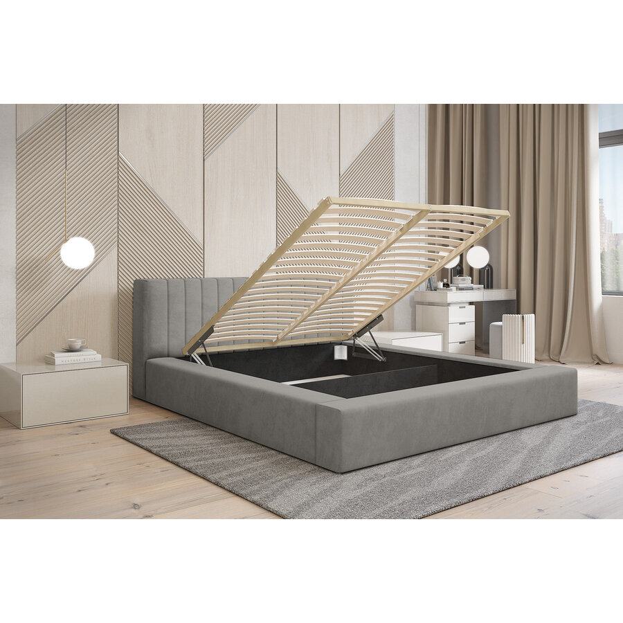 Como 160 x 200 cm Gestoffeerd Bed Grijs Como 160 x 200 cm Gestoffeerd Bed Grijs