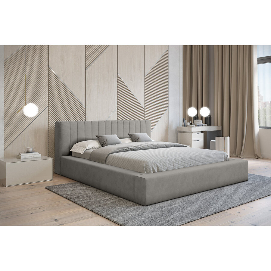 Como 160 x 200 cm Gestoffeerd Bed Grijs Como 160 x 200 cm Gestoffeerd Bed Grijs