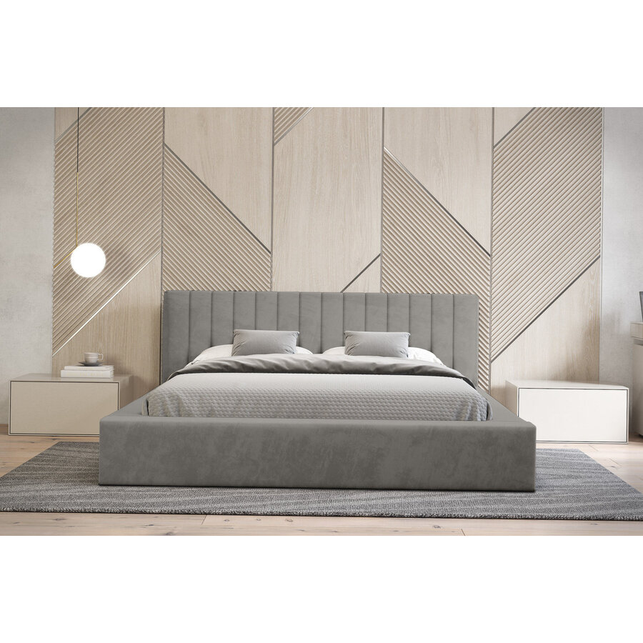 Como 140 x 200 cm Gestoffeerd Bed Grijs