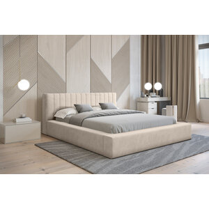 Trae Mobler Como 160 x 200 cm Gestoffeerd Bed Beige