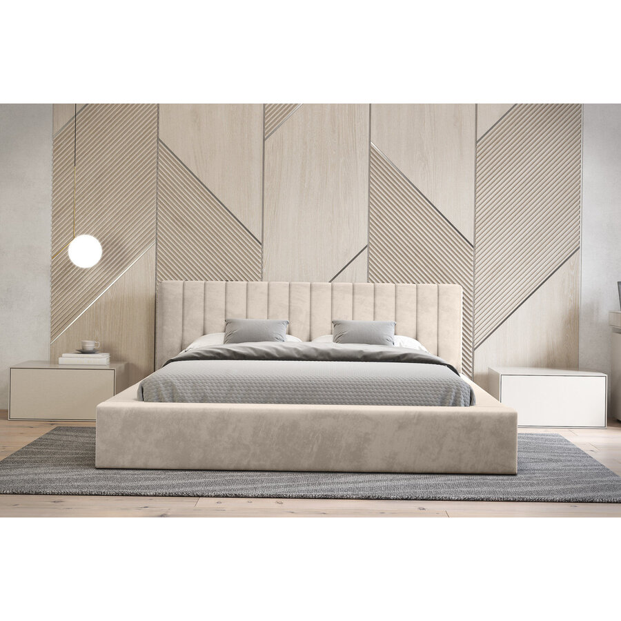 Como 140 x 200 cm Gestoffeerd Bed Beige
