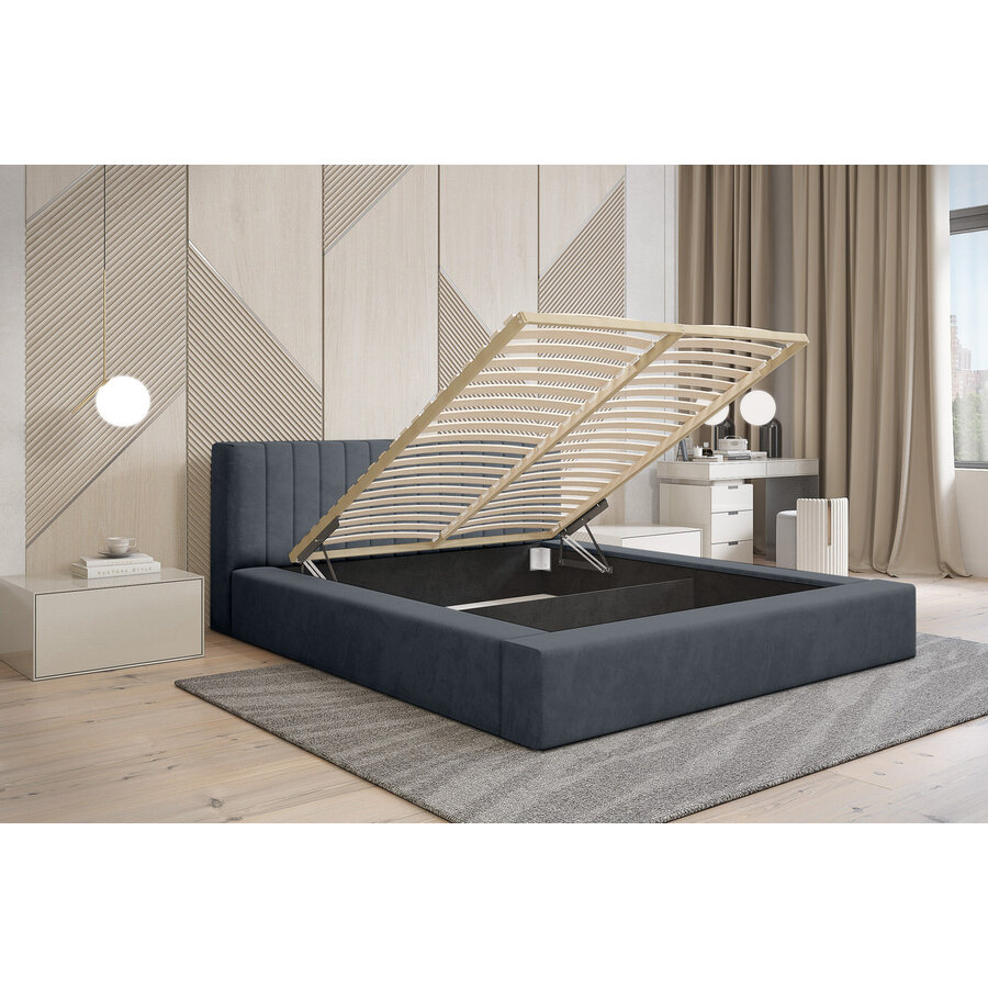 Como 180 x 200 cm Gestoffeerd Bed Donkerblauw